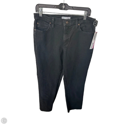 Jeans Straight By Lee In Black Denim, Size: 12l
