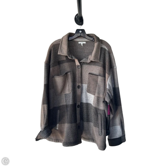 Jacket Shirt By Maurices In Brown, Size: 2x