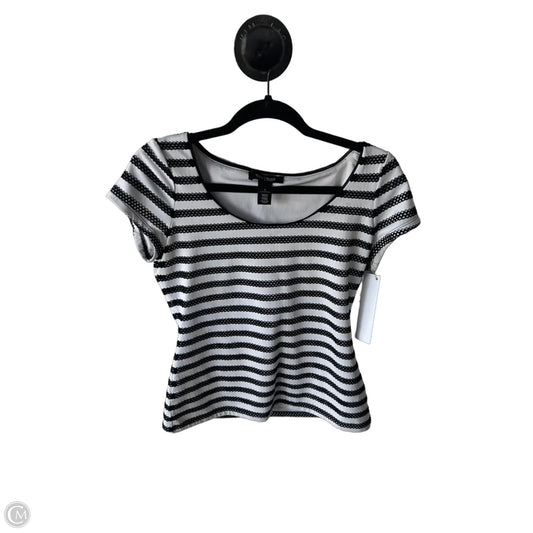 Top Short Sleeve By White House Black Market In Black & White, Size: S