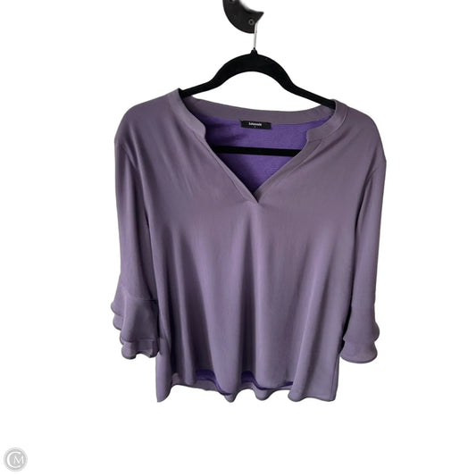 Blouse 3/4 Sleeve By Clothes Mentor In Purple, Size: L