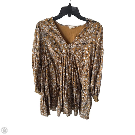 Dress Casual Short By Let Me Be In Brown & White, Size: M