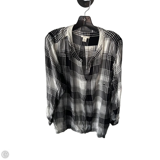 Top Long Sleeve By West Bound In Black & Cream, Size: 2x