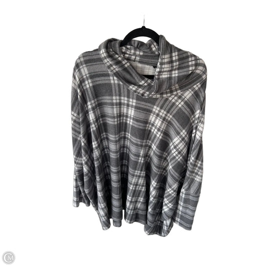 Sweatshirt Collar By Lane Bryant In Grey & White, Size: 1x
