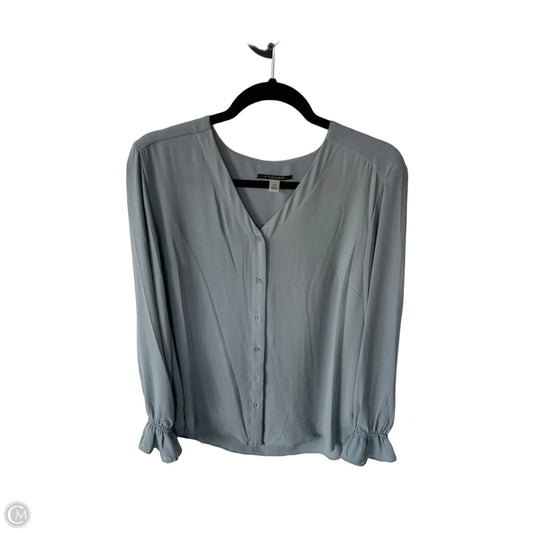 Blouse Long Sleeve By T Tahari In Blue & Grey, Size: L