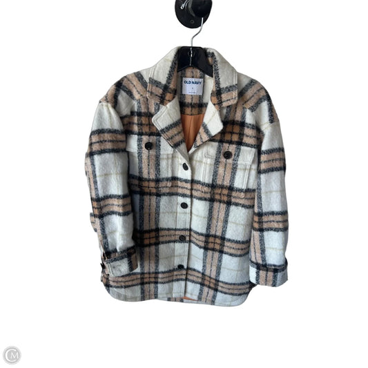 Jacket Shirt By Old Navy In Cream & Orange, Size: S