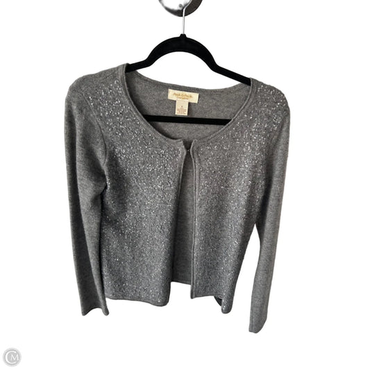 Sweater Cardigan Cashmere By Peck And Peck In Grey, Size: S