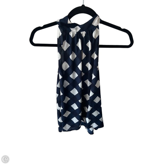 Blouse Sleeveless By J. Crew In Blue & White, Size: S