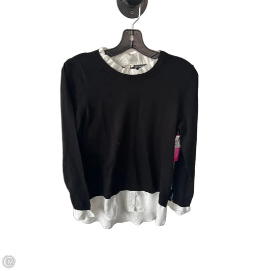 Sweater By Adrianna Papell In Black & White, Size: M