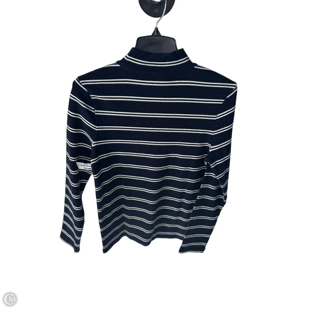 Top Long Sleeve Basic By Talbots In Blue & White, Size: L