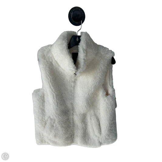 Vest Faux Fur & Sherpa By Talbots In Ivory, Size: L