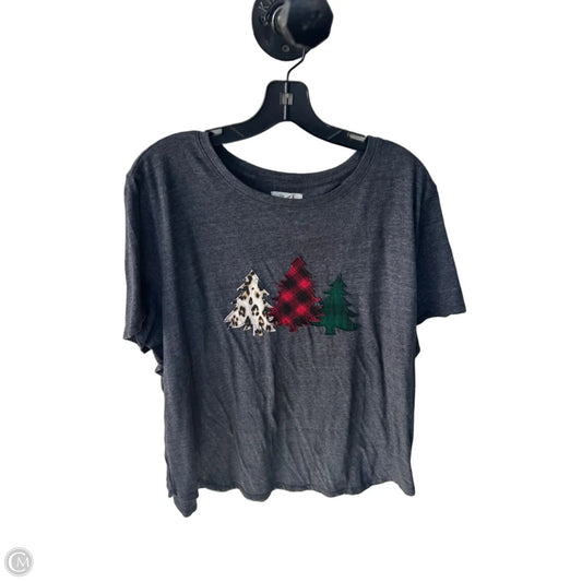 Top Short Sleeve Basic By Maurices In Grey & Red, Size: 2x
