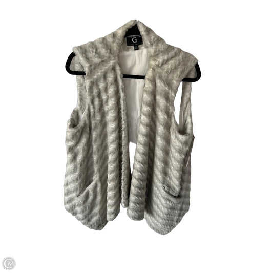 Vest Faux Fur & Sherpa By G By Giuliana In Grey & White, Size: 1x
