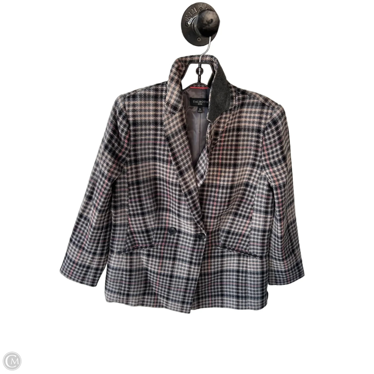 Blazer By Talbots In Grey & Pink, Size: Mp