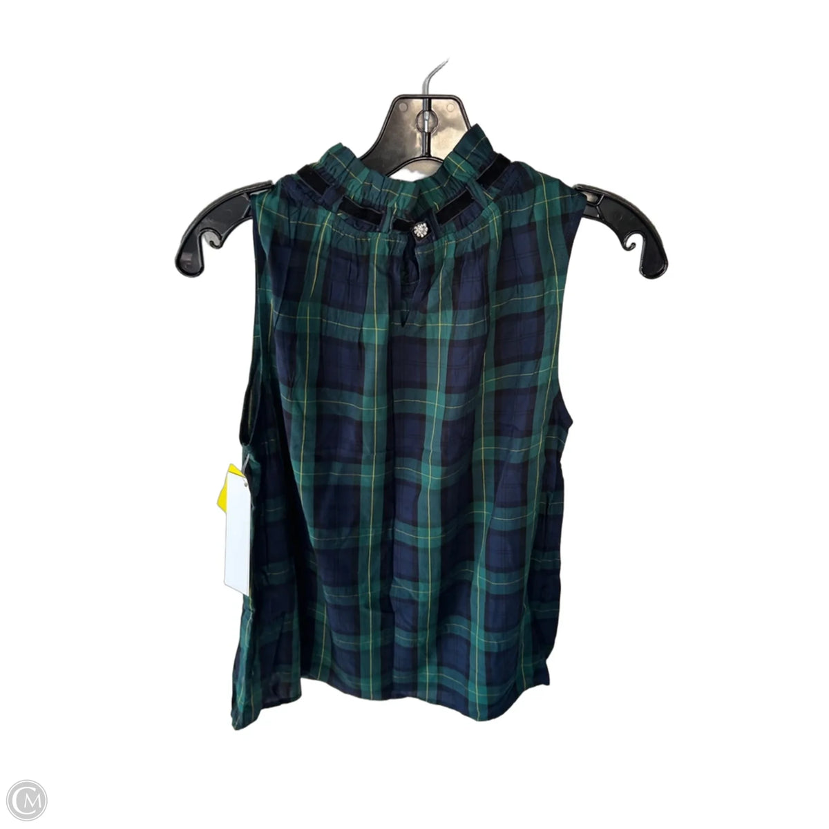 Blouse Sleeveless By Talbots In Plaid Pattern, Size: Mp