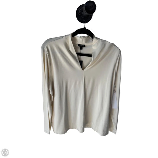 Top Long Sleeve By Talbots In Cream, Size: 1x