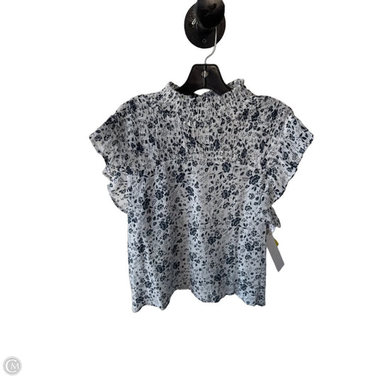 Blouse Sleeveless By Adiva In Blue & White, Size: Xl