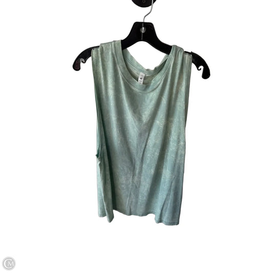 Athletic Tank Top By Lululemon In Green & White, Size: L