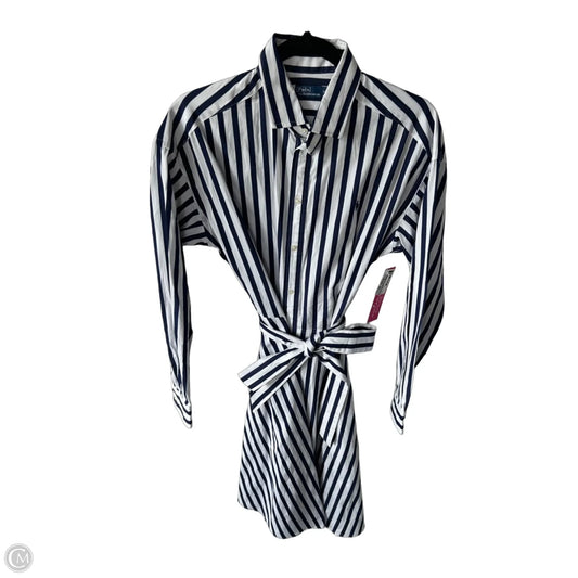 Dress Casual Midi By Polo Ralph Lauren In Blue & White, Size: M