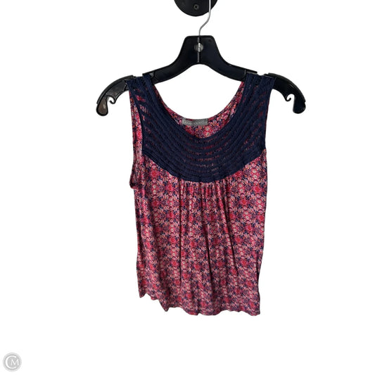 Top Sleeveless By Loveappella In Blue & Pink, Size: S