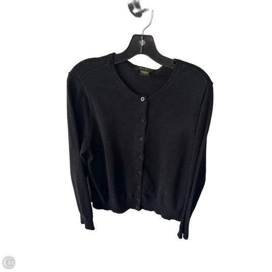 Sweater Cardigan By Eddie Bauer In Black, Size: L