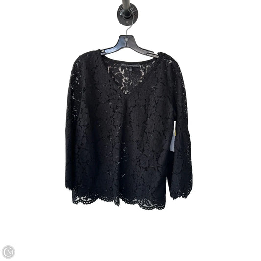 Blouse 3/4 Sleeve By White House Black Market In Black, Size: M