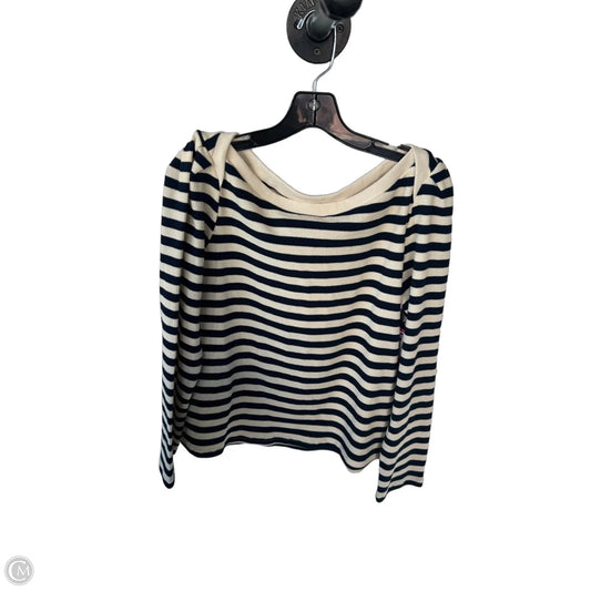 Top Long Sleeve By Cmb In Blue & Cream, Size: L