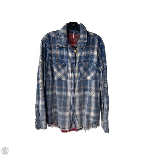 Jacket Shirt By Free People In Blue & Red, Size: Xs