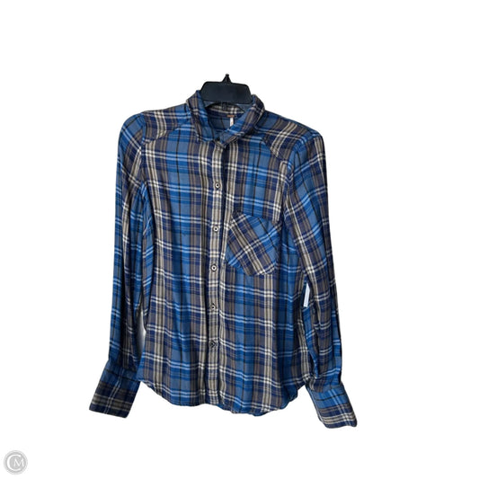 Top Long Sleeve By Free People In Blue & Tan, Size: Xs