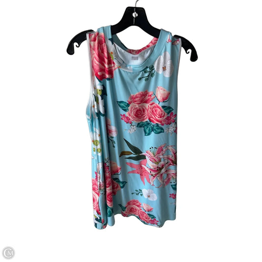 Dress Casual Short By Clothes Mentor In Blue & Pink, Size: 1x