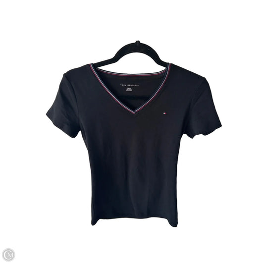 Top Short Sleeve By Tommy Hilfiger In Black & Red, Size: S
