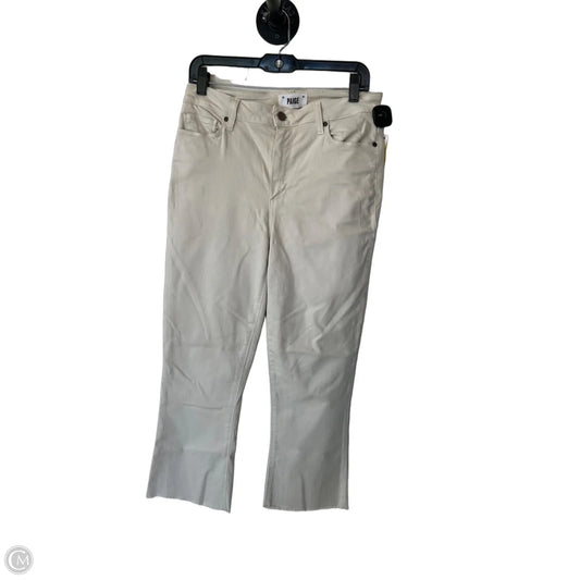 Jeans Cropped By Paige In Cream Denim, Size: 10