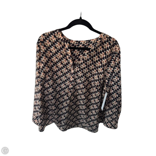 Blouse Long Sleeve By Talbots In Black & Tan, Size: 2x