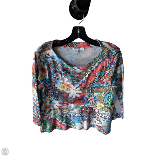 Top 3/4 Sleeve By Chicos In Multi-colored, Size: M
