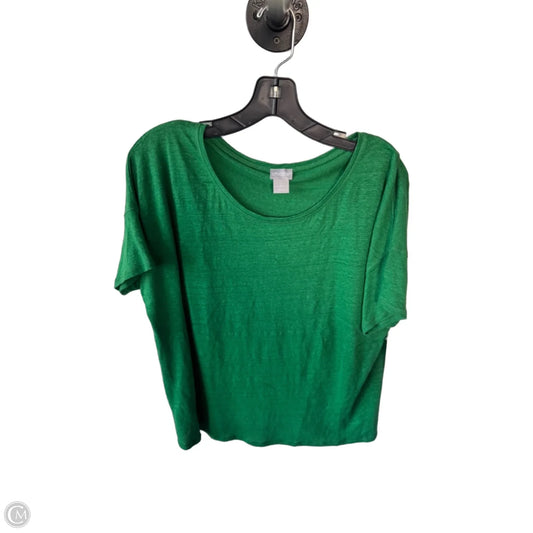 Top Short Sleeve By Chicos In Green, Size: L