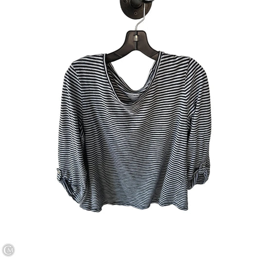 Top 3/4 Sleeve By Chicos In Blue & White, Size: L