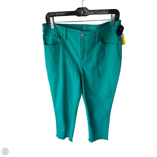 Jeans Cropped By Chicos In Green Denim, Size: 8