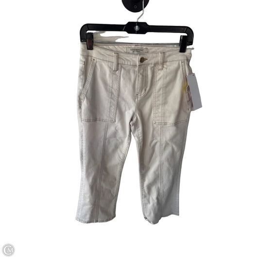 Jeans Flared By Liverpool In Cream Denim, Size: 4