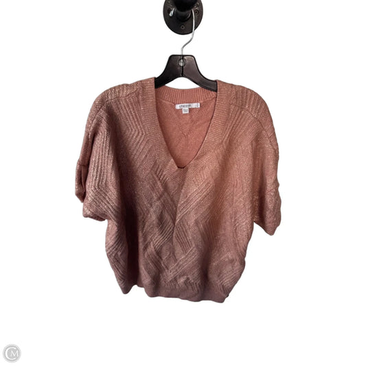 Sweater Short Sleeve By Chicos In Pink, Size: Xl