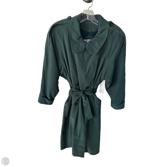 Coat Trench Coat By Gallery In Green, Size: S