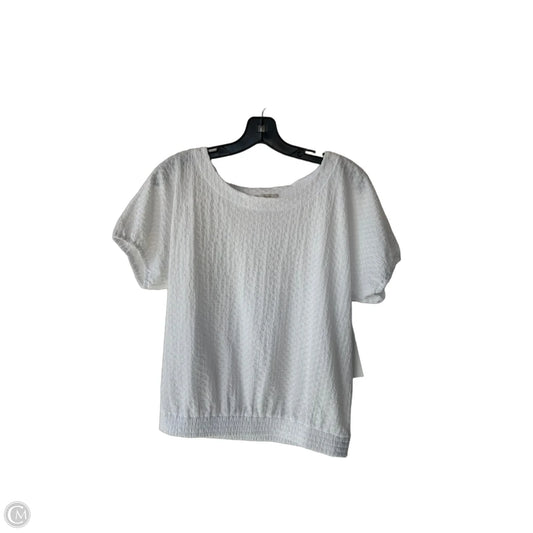 Blouse Short Sleeve By Loft In White, Size: Sp