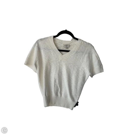 Sweater Short Sleeve By Loft In Cream, Size: Xsp