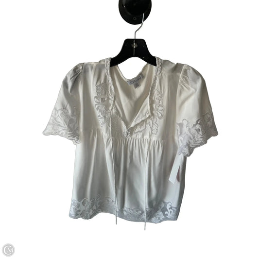 Blouse Short Sleeve By Nordstrom In Ivory, Size: M