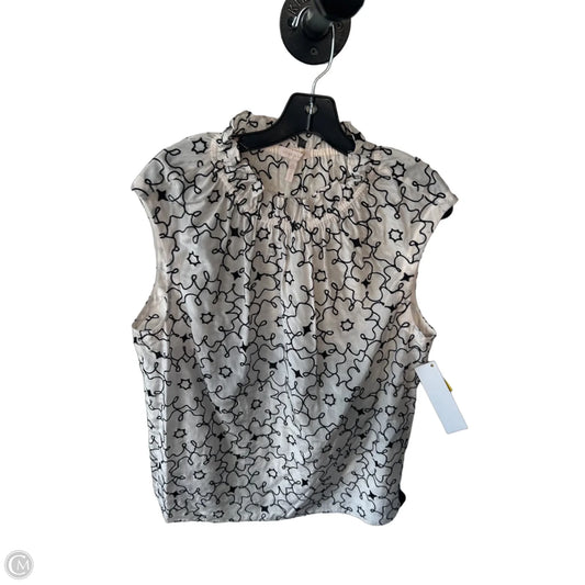 Blouse Sleeveless By Rebecca Taylor In Black & White, Size: Xl