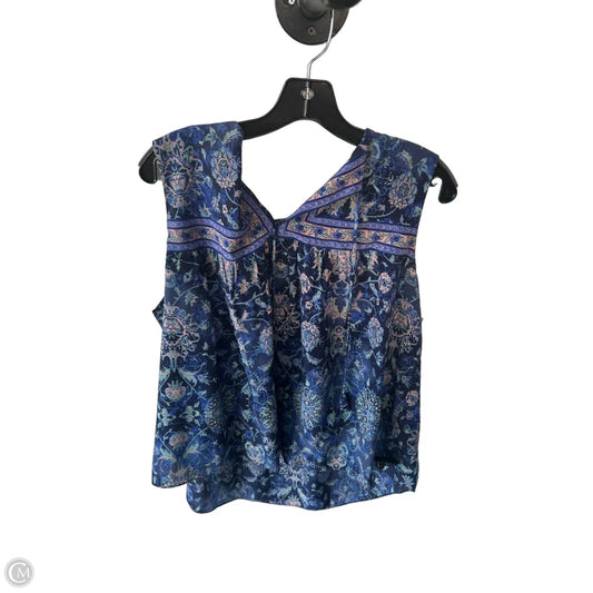 Blouse Sleeveless By Rebecca Taylor In Blue & Pink, Size: L