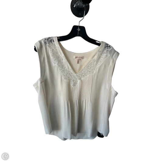 Blouse Sleeveless By Rebecca Taylor In Cream, Size: L