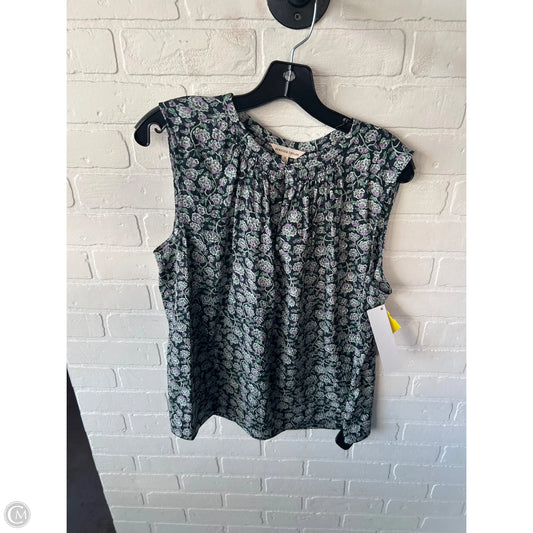 Blouse Sleeveless By Rebecca Taylor In Blue & Purple, Size: L