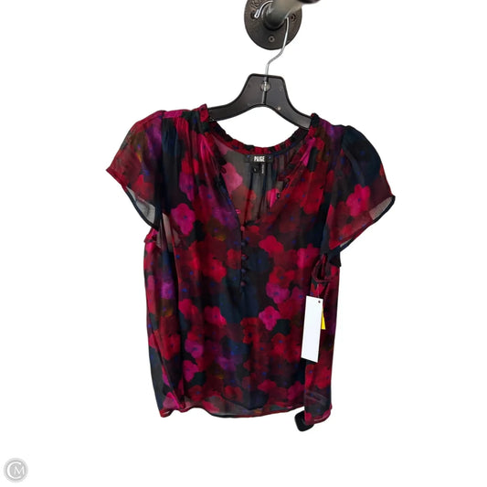 Blouse Sleeveless By Paige In Blue & Red, Size: L