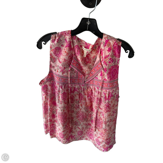 Blouse Sleeveless By Rebecca Taylor In Pink, Size: L