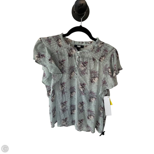 Blouse Short Sleeve By Paige In Blue & Purple, Size: L