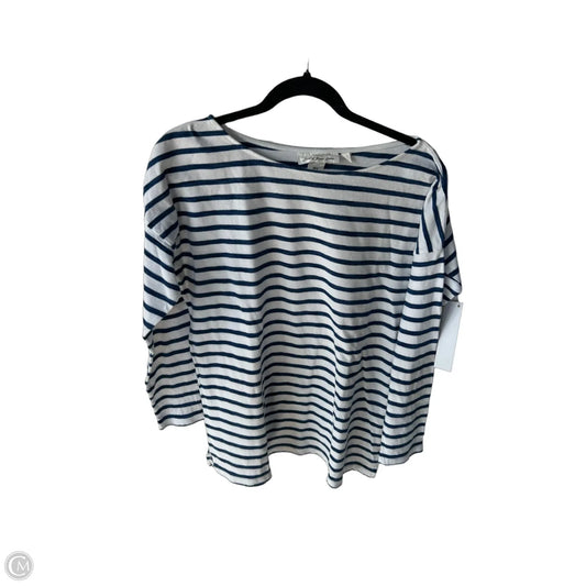 Top Long Sleeve By Lugg In Blue & White, Size: M